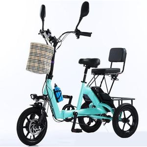 14"" Opvouwbare E-Bike Met 3 Versnellingen (48V/10Ah Verwijderbare Batterij) - Digitaal Lcd-Display + Achterbank En Mand, Elektrische Driewieler Voor Volwassenen,B