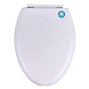 Universele toiletbril verdikt vertragen dempend toiletdeksel for O/U/V-vorm toilet, wit (wit 45~47 cm * 36~37 cm) (Color : White, Size : 45~47cm*36~37cm)
