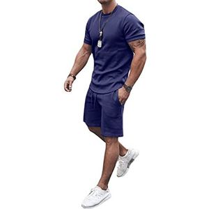 Heren Zomer Trainingspak Oefening Fitness Sportkleding Korte Mouw Top & Jogger Shorts Jogging Set