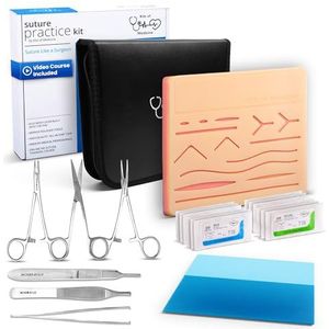 Chirurgische Naadset | Inclusief Wondnaad-Video's | Perfect Cadeau Voor Medische Studenten, Dierenartsen, Tandartsen, Verpleegsters | Oefeningsset | Oefenset Hechtingen