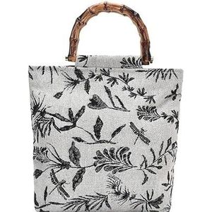 Bamboe handtassen dames handtassen bucket bags zijn geschikt for diverse gelegenheden (Size : Gray)