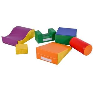6-delig zachte bouwstenen, klimspeelgoed, baby, peuters, indoor, motoriekspeelgoed, glijbaan, kruipspel, kussen, turnmat, educatief spel, turnset, klimhulp, speelbouwstenen, Montessori, kinderwieg