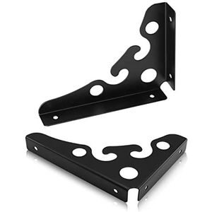 plankdragers 2 Stks Black Metal Triangle Angle Bracket Heavy Duty Bench Tafel Plank Beugel Wandmontage Diy Meubelhardware Plankbeugel(12Inch)