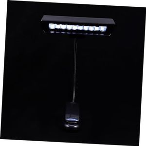 2 stks Muziek Licht Clip Zijde Nep Bloem Nachtkastje Clip Lamp Mini Bureaulamp LED Clip Leeslamp Zijde(Blackx3pcs,33X14X4CMx2pcs)