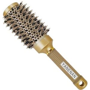 Ronde haarborstel met zwijnenharen voor vrouwen, föhnen, nano thermische keramische en ionische technologie, ronde borstel om uit te blazen (2,9 inch, vat 1,7 inch, 45 mm)