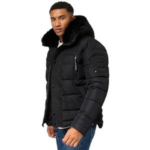 STONE HARBOUR Warme heren winter gewatteerde jas met capuchon Witaas S-3XL, zwart, S
