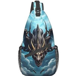 Flying Dragonpatroon Duffel Bag Crossbody Bag voor reizen, wandelen, klimmen, hardlopen, fietsen., Vliegende Draak, Eén maat