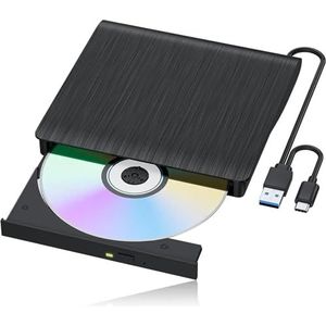 Externe schijf, USB 3.0- en USB-C-lezer, dvd-/cd-brander - draagbare speler met 3D-weergave for laptop desktop