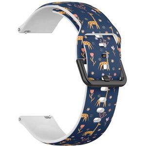 RYANUKA Compatibel met Amazfit GTS 4 / GTS 4 Mini / GTS 3 / GTS 2 / GTS 2e / GTS 2 mini / GTS (romantische giraffe stijlvol) 20 mm zachte siliconen sportband armband armband, Siliconen, Geen edelsteen