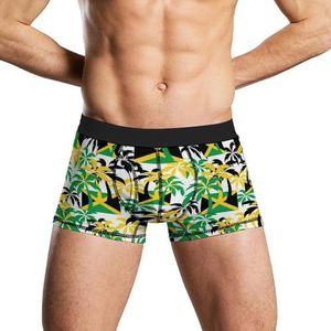 Palmbomen in Jamaica Kleuren Zacht Heren Ondergoed Comfortabele Ademend Fit Boxer Slips Shorts 2XL