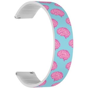 RYANUKA Solo Loop Band Compatibel met Amazfit GTR 2e / GTR 2 / GTR 3 Pro/GTR 3 / GTR 4 (Brain Textile Fashion) Quick-Release 22 mm rekbare siliconen band band accessoire, Siliconen, Geen edelsteen