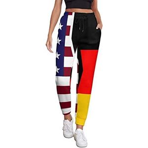 Verenigde Staten en Duitsland vlaggen atletische joggingbroek voor dames joggingbroek loungebroek met zak