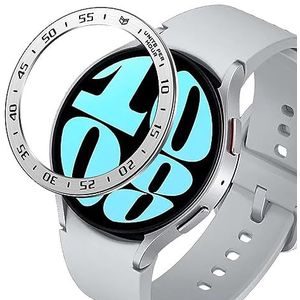 GIOPUEY Bezel Ring Compatibel met Samsung Galaxy Watch 6 40MM, Bezel Styling Ring beschermhoes, aluminiumlegering metalen beschermende horloge ring - A-zilver