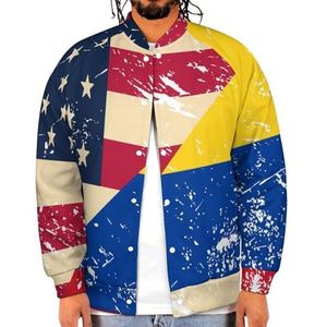 Amerikaanse en Columbia Retro vlag grappige mannen honkbal jas bedrukte jas zachte sweatshirt voor lente herfst