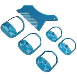 Baardvormingssjabloon verzorgingstool haarstylingtool nauwkeurig trimmen met kam voor thuis (blauw)
