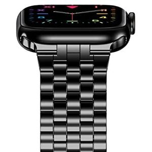 Roestvrij Stalen Metalen Horlogeband voor Apple Watch 41mm 40mm 38mm Mode Horlogebandje Smartwatch Armband voor iWatch SE serie 8 7 6 5 4 20mm 22mm Horlogeband Zwart