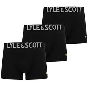 Lyle & Scott Heren Daniel Set van 3 katoenen onderbroeken, Zwart, L