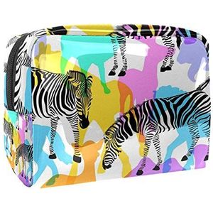 TIZORAX Wild Animal Zebra Camel Cosmetische Tassen PVC Make-up Tas Reizen Toiletten Handige Pouch Organizer voor Vrouwen