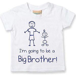 I'maandate Ghe Werdende a Grote Bruder wit T-shirt baby peuter kinderen beschikbaar in maten van 0-6 maanden nieuw baby broer cadeau - 74-86