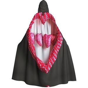 SSIMOO Valentijnsdag liefde hart unisex mantel-boeiende vampiercape voor Halloween - een must-have feestkleding voor mannen en vrouwen