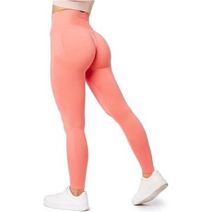 Bellivalini Sportleggings Dames High Waist Billen Push Up Gym Fitness BLV50-255 (Roze, S)