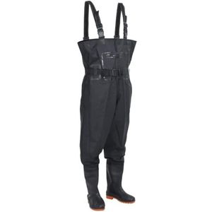 vidaXL - Waadpak - Zwart - Polyester - Waterafstotend met Ingebouwde Laarzen