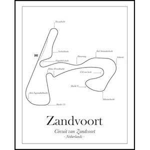 Esque - Poster Circuit van Zandvoort - 40x50 - Formule 1 - Verstappen - F1 - Red Bull