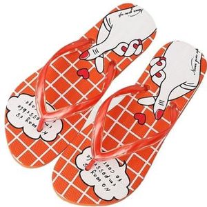 Sandalen, Zomerstrandslippers for mannen en vrouwen - Zachte zolen aan zee slippers Slippers voor dames(Orange,39 EU)