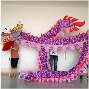 Drakendans 32,8 ft Lengte Chinese Draak Dans voor 8 Spelers Volksdansen Draak Lint Fitness Outdoor Sport Zijden Draak voor Volwassenen Draagbaar