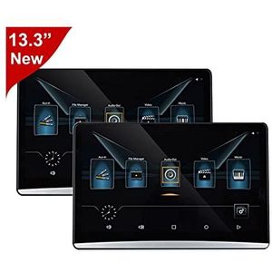 Draagbare dvd-speler voor videospelers op hoofdsteunen in auto's 13.3 Inch Auto Hoofdsteun Monitor Video APP Downloaden 4K 1080P HD WIFI/HDMI/USB/TF/BT RAM 2GB+16GB Mirroring/Miracast met HD-roterend