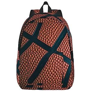 NOKOER Basketbal Sport Gedrukt Canvas Rugzak,Casual Daypacks,Laptop Rugzak Voor Vrouwen Mannen,Lichtgewicht Reisdagrugzak, Zwart, Medium