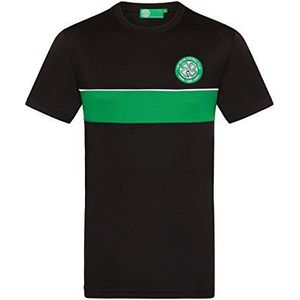Celtic FC - Trainings-t-shirt voor mannen - Officieel - Cadeau - Zwart groene streep - Large