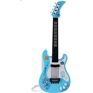Gitaarspeelgoed, elektrisch gitaarspeelgoed, multifunctioneel, voor kinderen, basgitaar met geluid en verlichting, speelgoed, muziekinstrument (blauw)