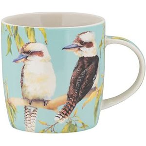 Maxwell & Williams DX1120 koffiebeker rond Kookaburra 370 ml, porseleinen mok, Bird Talk, diermotief kleurrijk, geschenkdoos