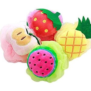 4 stuks bad- en douchesponsen voor kinderen - Niet-giftig, huidvriendelijke badstof, badwanten, exfoliërend, verbetert de gezondheid van de huid, cadeau voor spa en verjaardagsfeestje