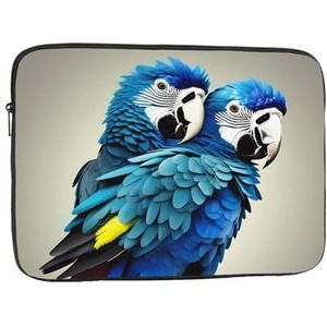 Gelukkig Wortel Naadloos Patroon Duurzame Laptoptas-Multifunctionele Ultradunne Draagbare Laptoptas Voor Zaken En Reizen, Blauwe papegaai knuffelen, 15 inch