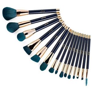 Bswefty Make-up Borstels Set 15 stuks Blauw/Paars Poeder Oogschaduw Eyeliner Contour Foundation Cosmetische Pincel Maquiagem Dropshipping (Handvat Kleur: G1 T113 (15STKS))