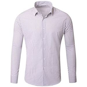 Reslad Geruit overhemd heren slim fit strijkvrij vrijetijdshemd geruit overhemd klederdrachthemd geruit hemd RS-7007, grijs, M