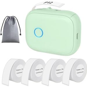 Labelmaker Machine P12 Draadloze Bluetooth Thermische Labelprinter Draagbare Zelfklevende Sticker Pocket Mini Label Maker Met Doorlopende Labeltape(Printer Set 2)