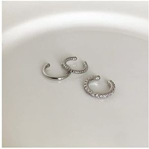 Oorclips Zilveren Kleur Minimalistische Clips Earring for Dames Kraakbeen Hoop Oorbellen Set Mode Oor Manchet Nep Piercing Clip op Oorbel Oorbellen (Style : Silver-E0275)
