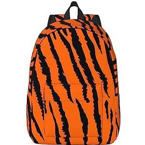 Oranje Tiger Leopard Canvas Grote Capaciteit Duffel Tas met Verstelbare Schouderriemen voor School Outdoor Sport, Zwart, M