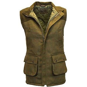 Walker & Hawkes Country-vest voor heren, klassiek Schotse van Harris-Tweed, visgraatpatroon, overcheck-Tartanpatroon, Clinton-bruin, 48-62, Dark Sage, 3XL