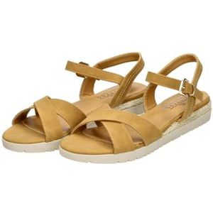 Fitters THEA Damessandalen, modieuze schoenen in grote maten, comfortabele sandalen, grote damesschoenen/damesschoenen in grote maten, THEA 42 43 44 45 46, cognac, 42 EU