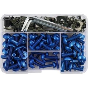 Motorfiets Kuip Bouten Schroeven Kit Voor Ninja 400 650 ZX-6R ZX10R H2 KLR650 Voor Versys 650 1000 Z900 Schroeven Moeren(BLAUW)
