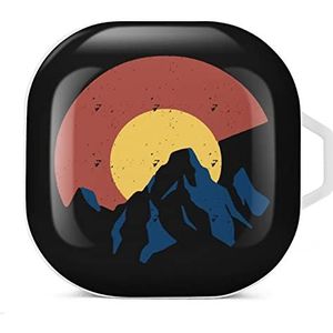 Colorado vlag berg oordopjes hoesje compatibel met Samsung hard shell beschermhoes wit stijl