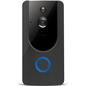 Video Doorbell Smart Home Video Deurbel Draadloze 720P HD Ring Deurbel Camera 1.0 MP Nachtzicht Twee-weg audio Telefoon APP Remote PIR Alarm(Nero)