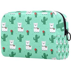 Vrouwen en Meisjes Alpaca Rode Llama Make-up Tas Ruim Cosmetische Tas Pouch Purse Handtas met Rits