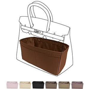 DGAZ Bag Organizer Insert Fits Birkin 25/30/35/40, Silk Handbag Organizer, Silky Smooth, Luxury Purse & Tote Shaper (BK25, Gold)