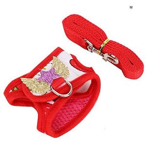 Redxiao Pet Harnas, Pet Supplies Comfortabele borstband voor kleine huisdieren, dierenriem, tractievest voor kat, borstriem, voor konijnenhamsters (M)