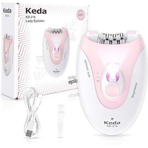 Epilator voor vrouwen, draadloze epilator LED-licht, 2 snelheden, oplaadbare gezichtshaarverwijdering voor vrouwen, mini-epilator, scheerapparaat voor dames voor gezicht benen bikini armen benen